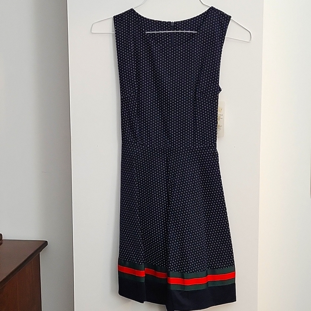 Navy midi sleeveless dress